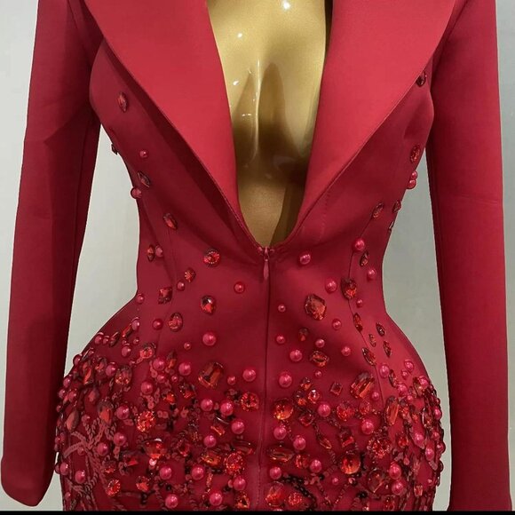 Women's Red and Pink Dress - Picture 4 of 4